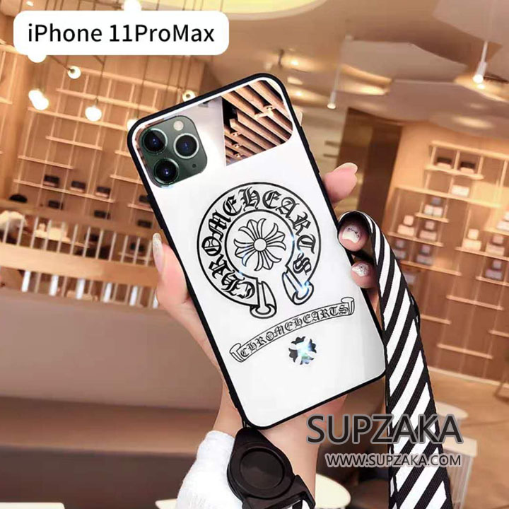 クロムハーツ iPhone11 Pro Max ケース 背面ガラス ミラー