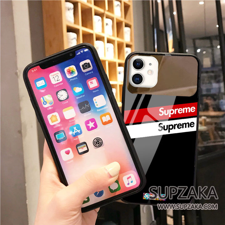 SUPREME iPhone11 ケース 背面ガラス 鏡付き