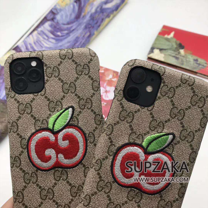 GUCCI iPhone11 カバー リンゴ 刺繍