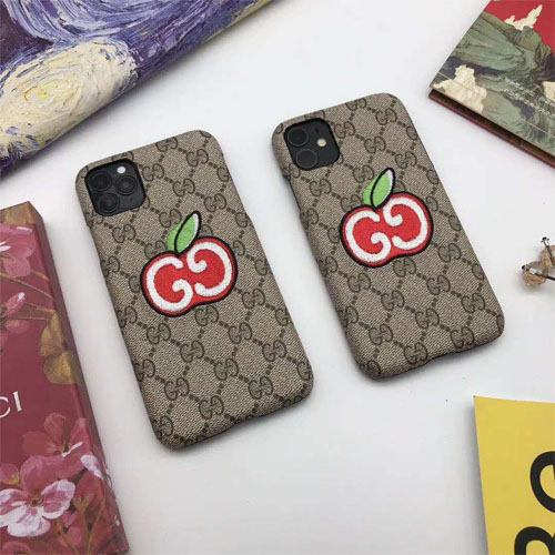 グッチ iPhone11 Pro Max ケース リンゴ 刺繍